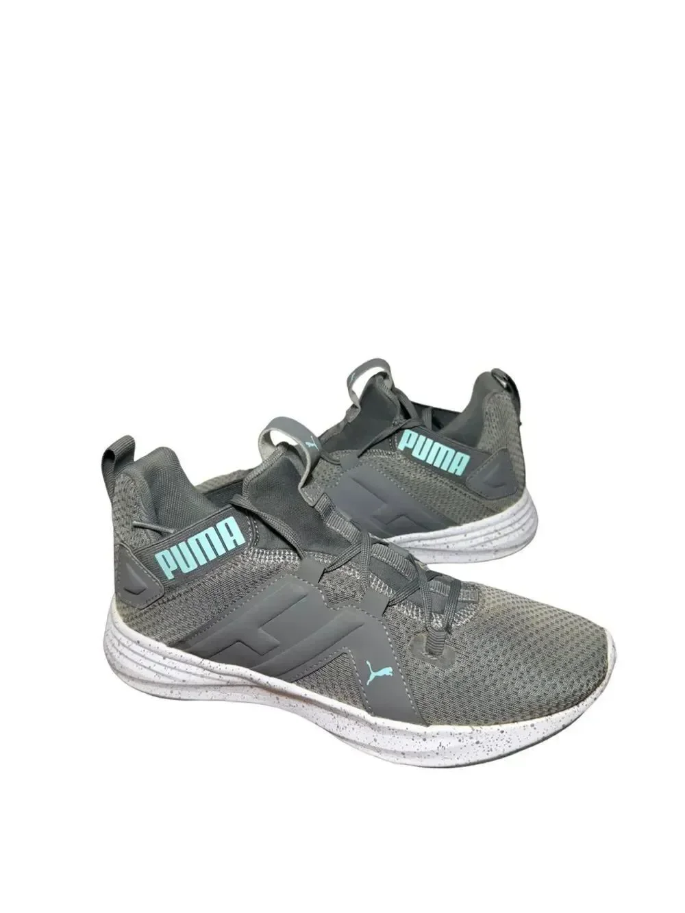 Puma Gray Sneaker with Light Blue Accents